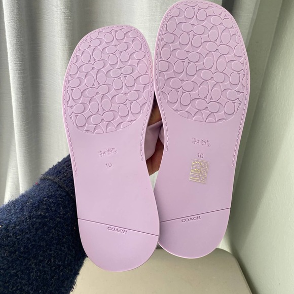 Coach Women's Brooklyn Leather Sandals - Violet Lilac Purple Twist Knot Slide 10 - Picture 8 of 10